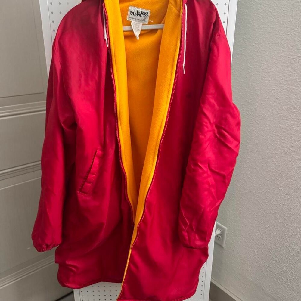 Vintage Tru West Swim Parka Red Gold Fleece Lined XL USA